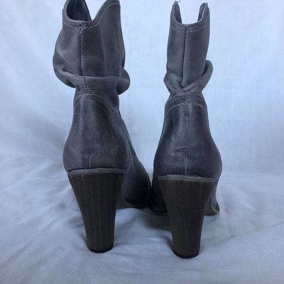 MIA Limited Edition Gray Slouchy Heeled Ankle Relaxed Festival Boot - Picture 4 of 9